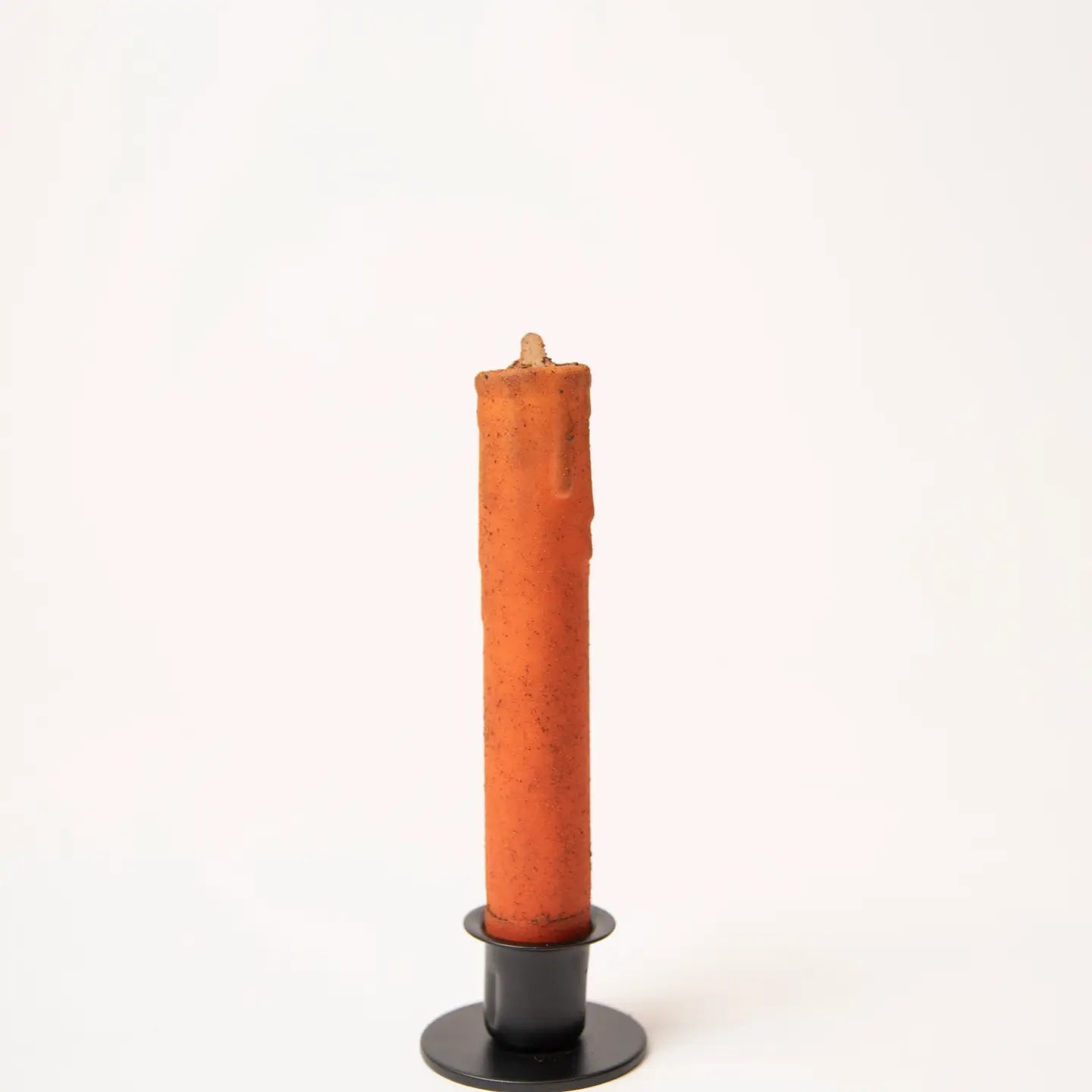 Burnt Orange LED Timer Taper Candle - 6"