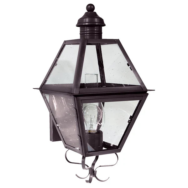 Boston Wall Light with Chimney - Small Dark Brass