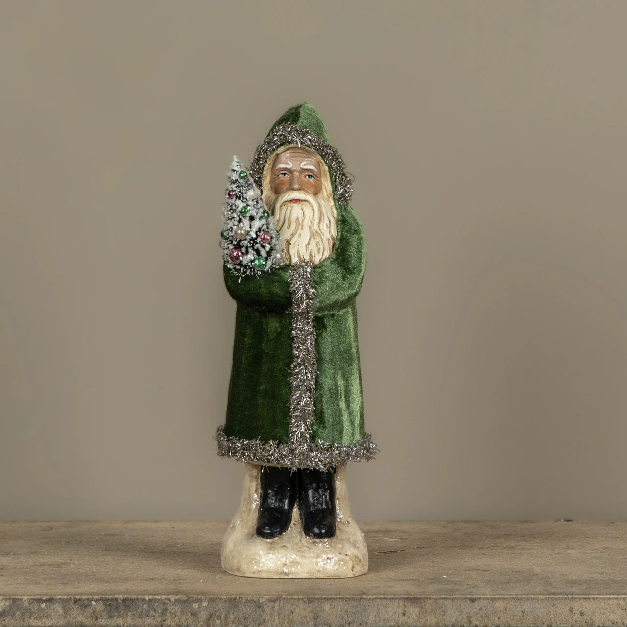 12" Pine Green Velvet Belsnickel