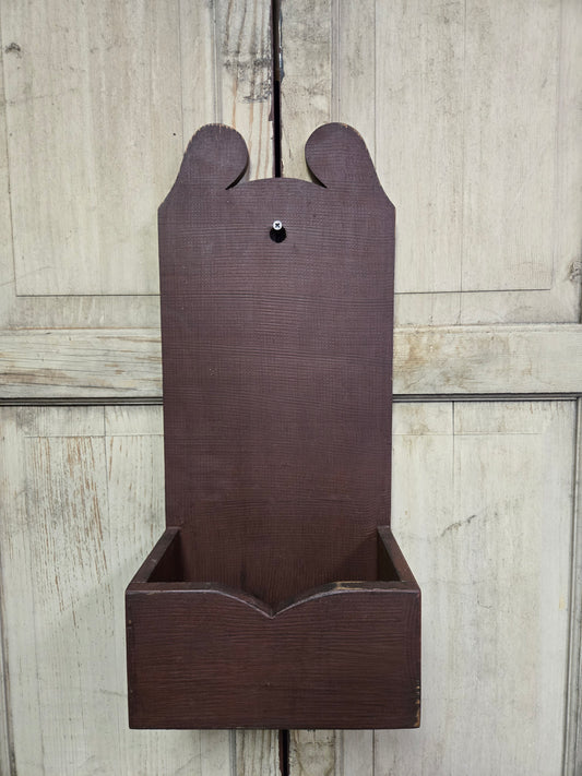 Burgundy Comb Painted Tall Wall Box