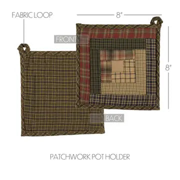 Tea Cabin Patchwork Log Cabin Pot Holder