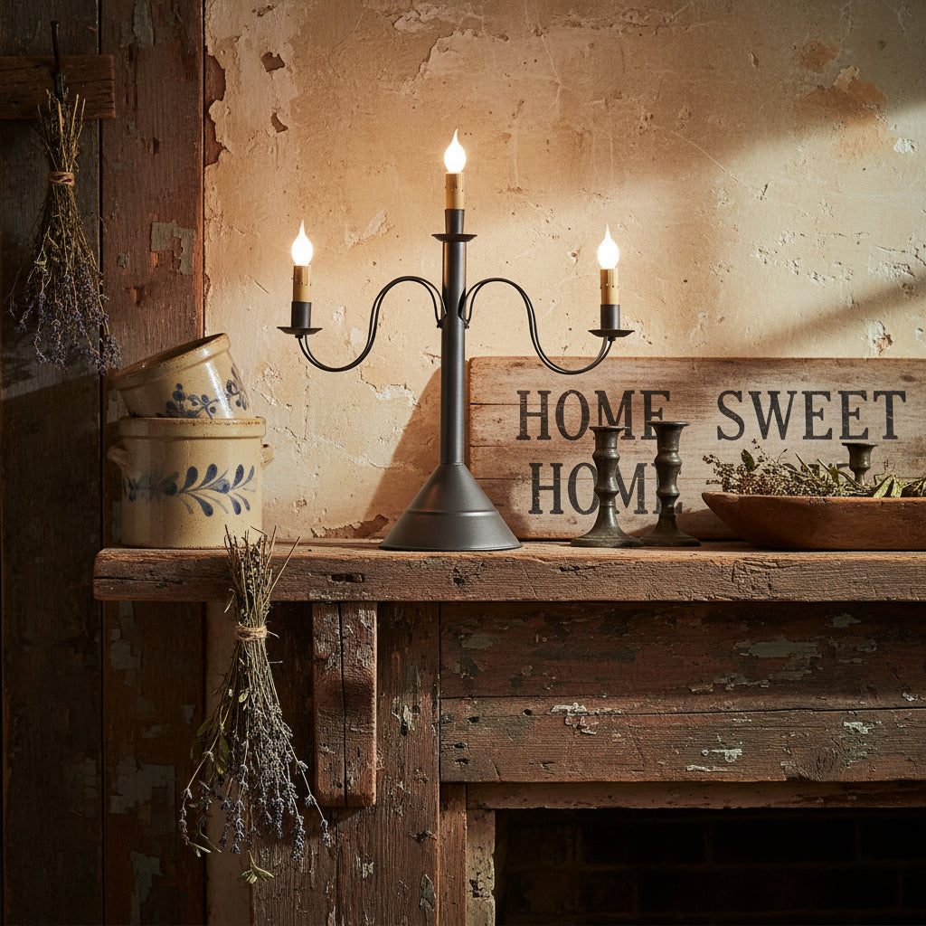 A smokey black 3-light accent light with E12/Candelabra sockets, featuring a metal construction and a 7-foot cord.