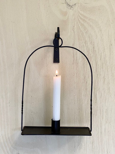 Black Wrought Iron Hanging Taper Holder