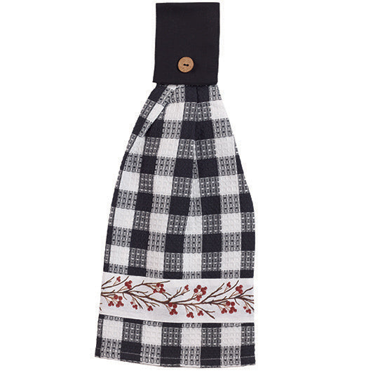 Berry Vine Check Towel w/Tab
