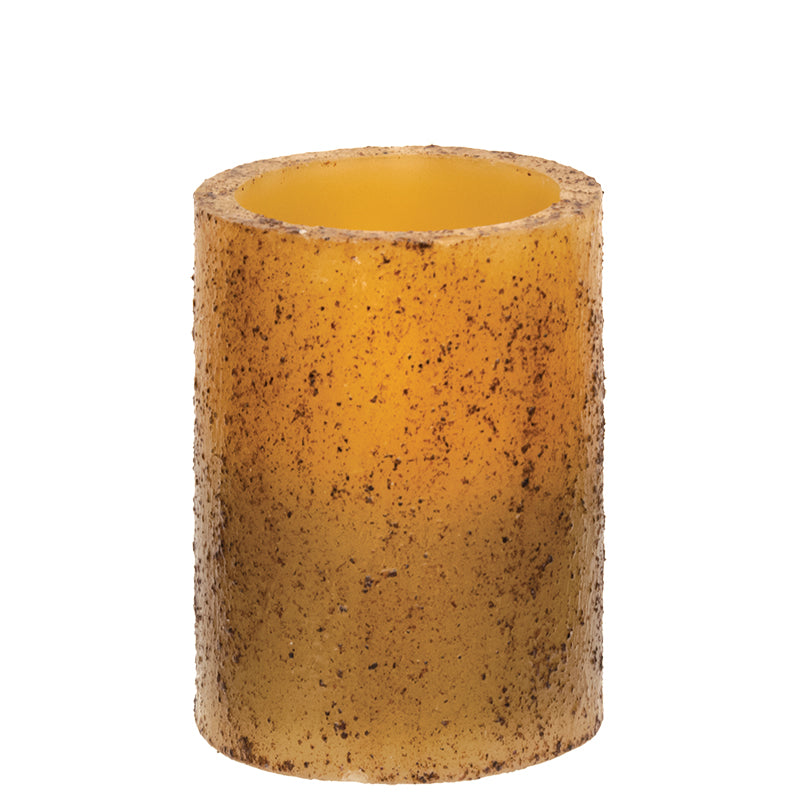 4" burnt ivory timer pillar on white background