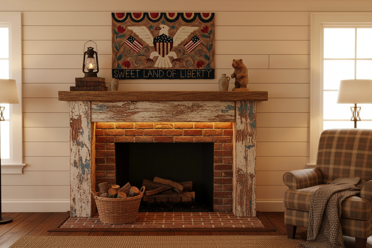 Sweet Land of Liberty Hooked Rug