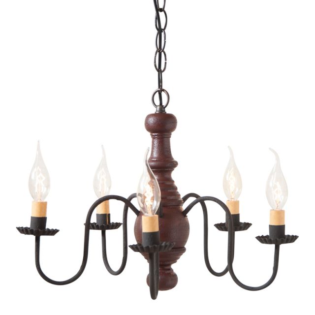 Lancaster Wooden Chandelier in Americana Red