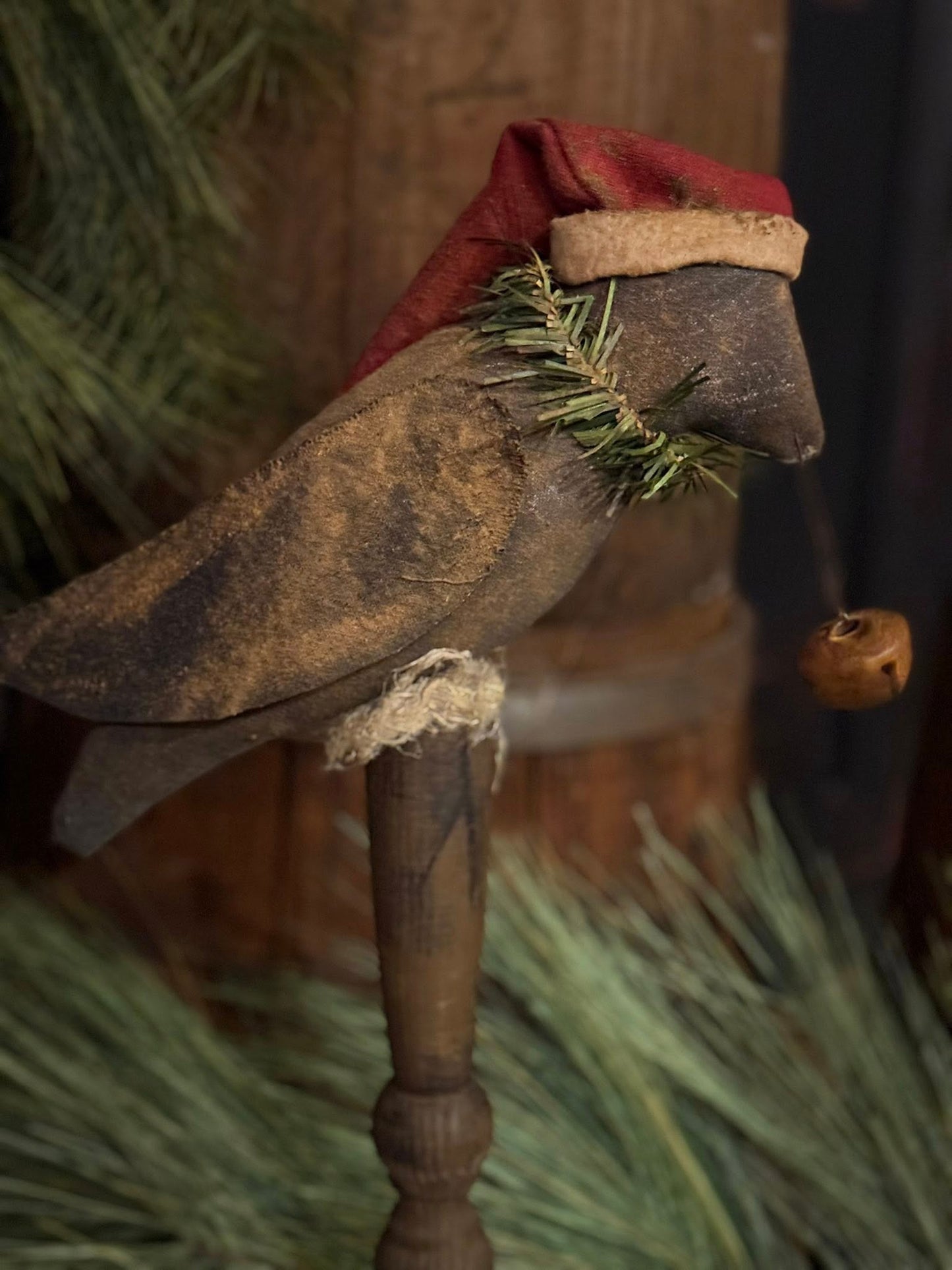 Christmas Crow on Stand