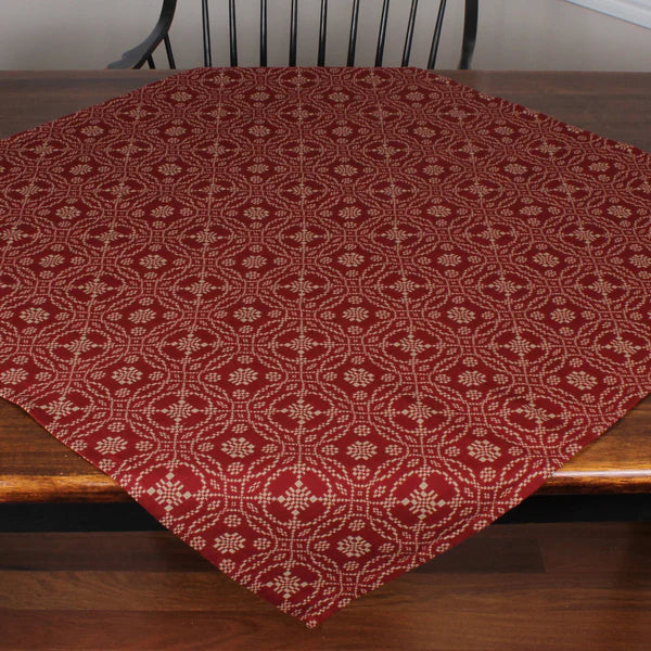 Lover's Knot Barn Red Table Square