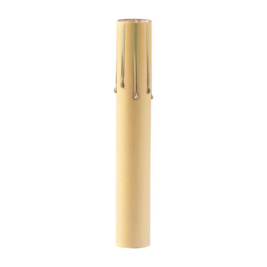 A 6-inch ecru tan candelabra socket sleeve with a two-toned drip decoration around the top edge.