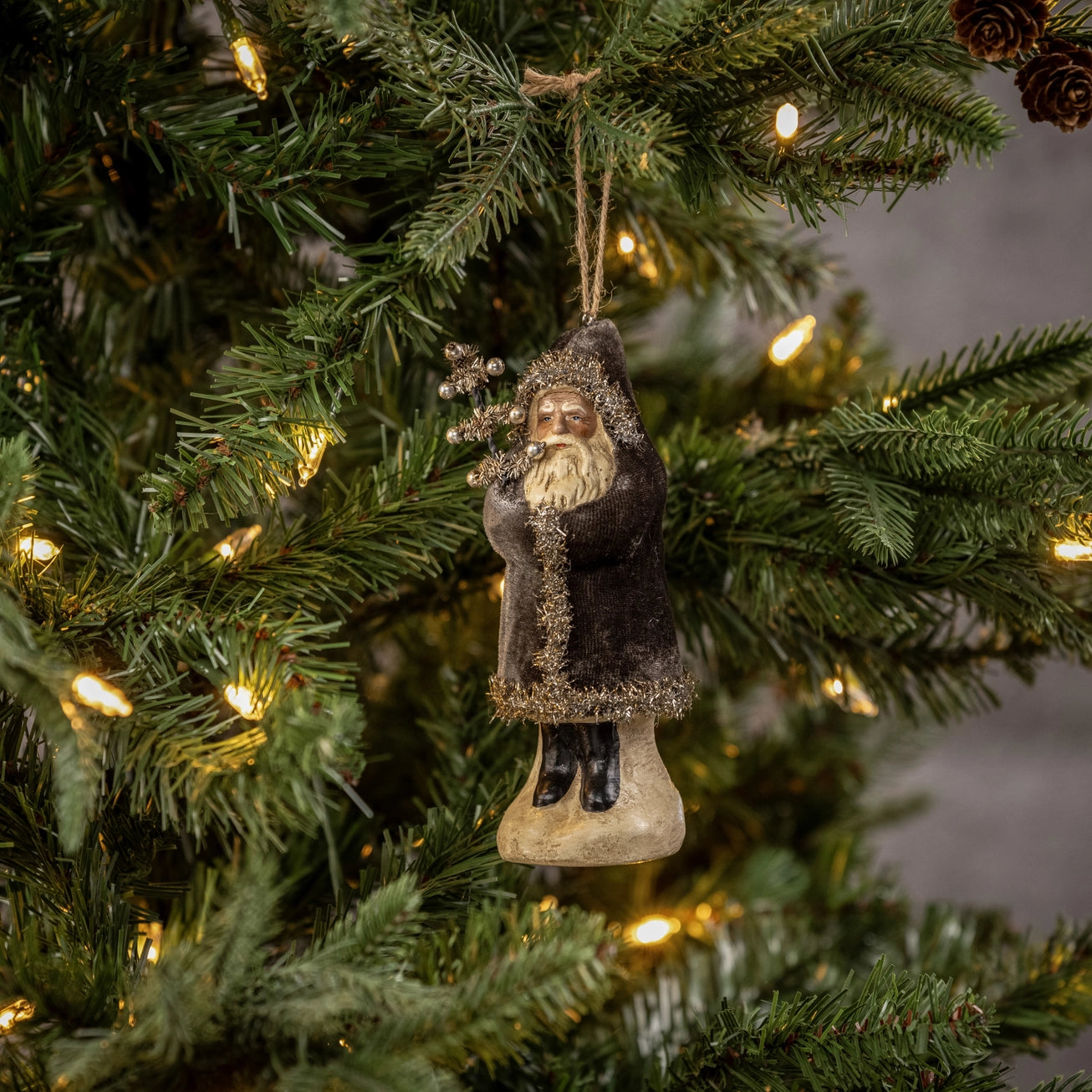 Charcoal Velvet Belsnickel Ornament