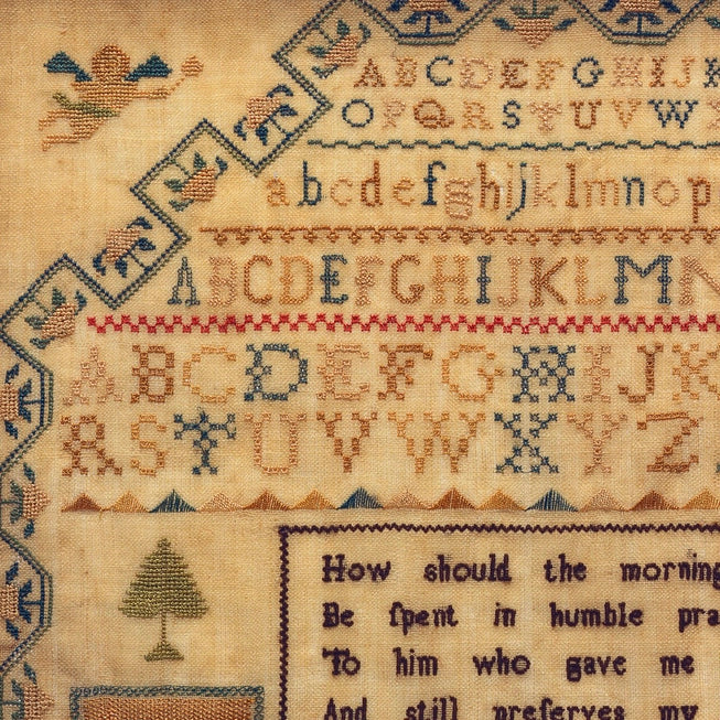 Elizabeth Warren C. 1815 Alphabet Needlepoint Sampler Print