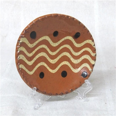 Small Simple Quilled Redware Plate