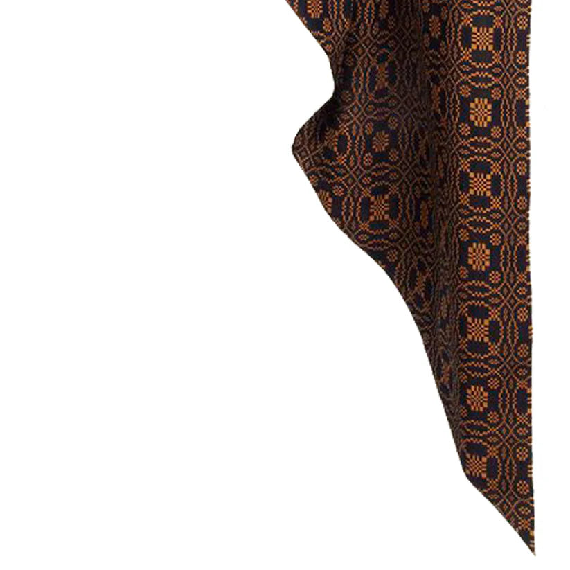 Black Mustard Lover's Knot Jacquard Gathered Swag Lined