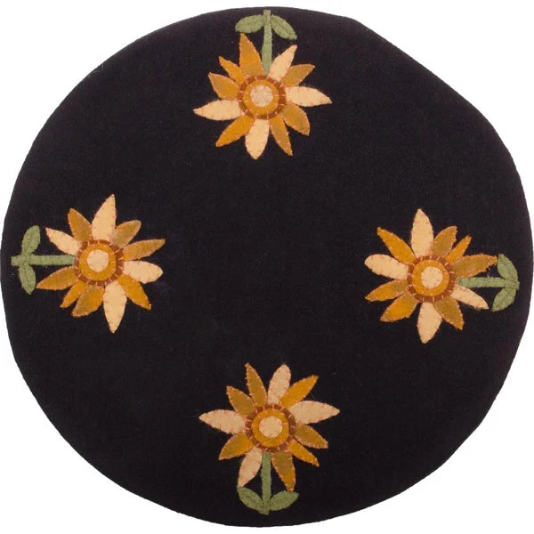 Sunflower Power Candle Mat Black