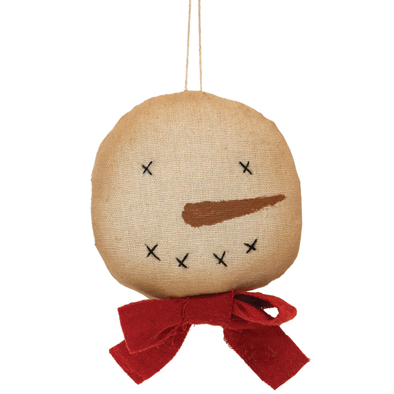 Primitive Snowman Head Ornament