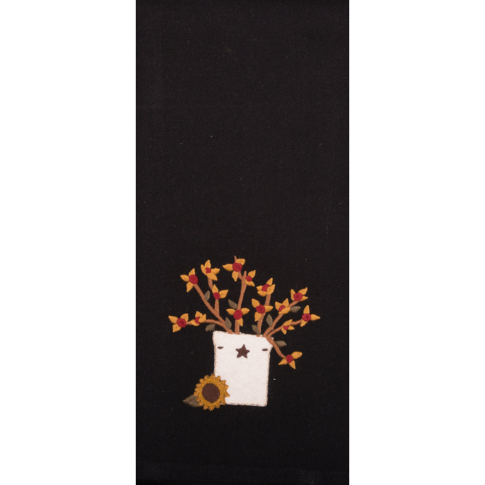 Bittersweet Crock Primitive Hand Towel