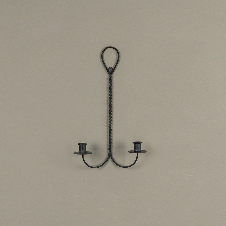 Black Double Taper Candle Wall Sconce