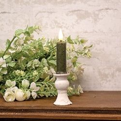 Sage Green LED Timer Taper - 4.5"H