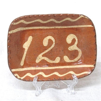Quilled 123 Redware Plate