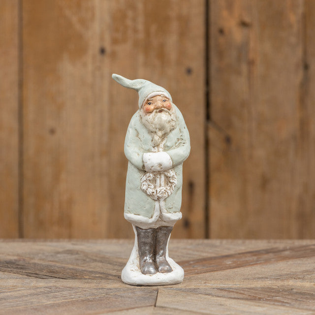 8.25" GREY SANTA W/WREATH