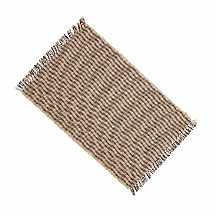 Barn Red Nutmeg York Ticking Placemat