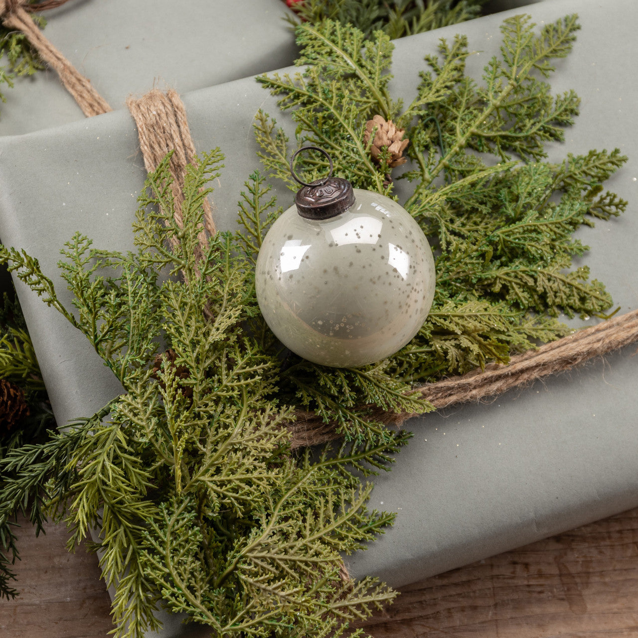 3" White Kugel Ornament