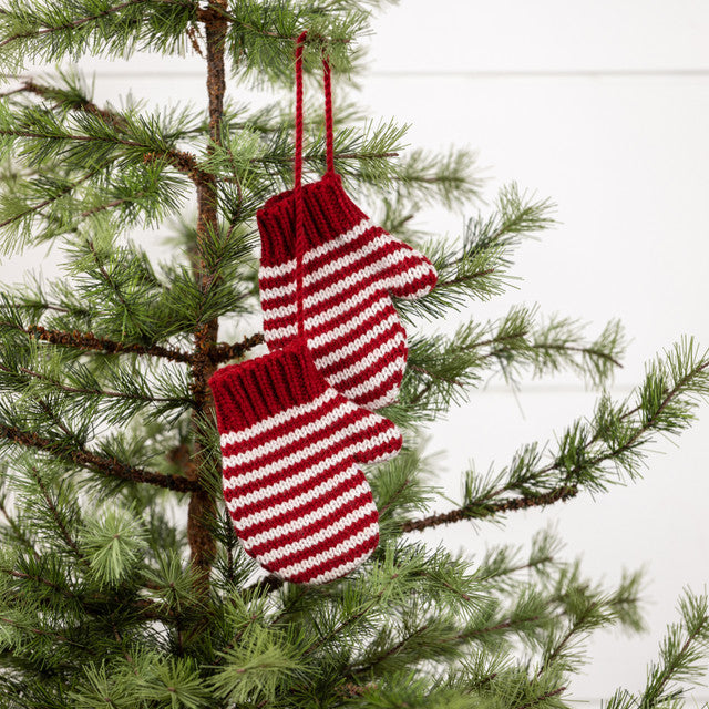 4" RED & WHITE MITTEN ORNAMENT