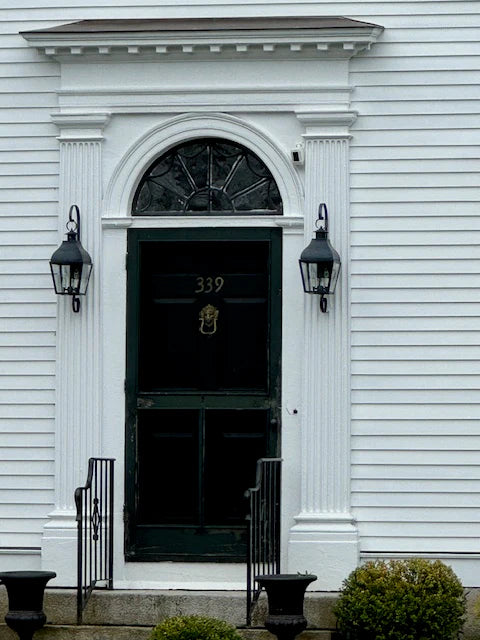 Stanfield Medium Wall Light with Top and Bottom Scroll - Verdi Gris