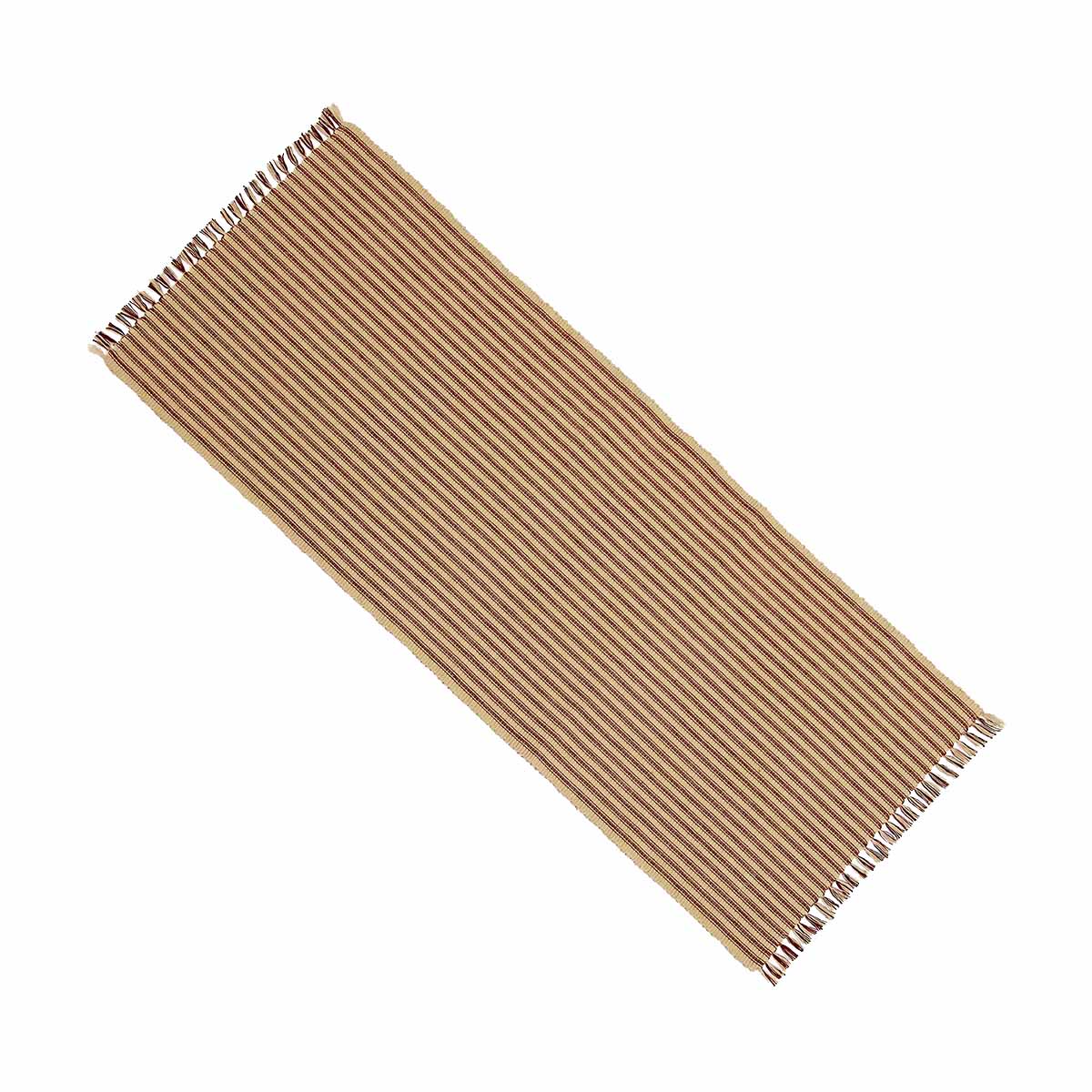 York Ticking Table Runner Barn Red