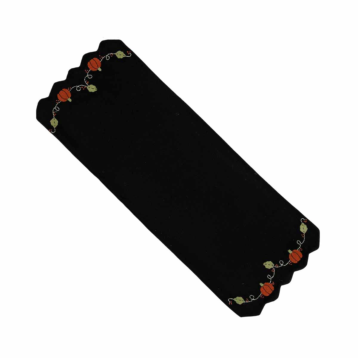 Pumpkins And Vines Black Table Runner