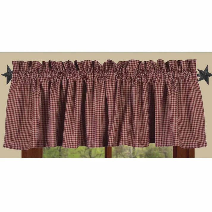Barn Red Oat Newbury Gingham Valance Lined