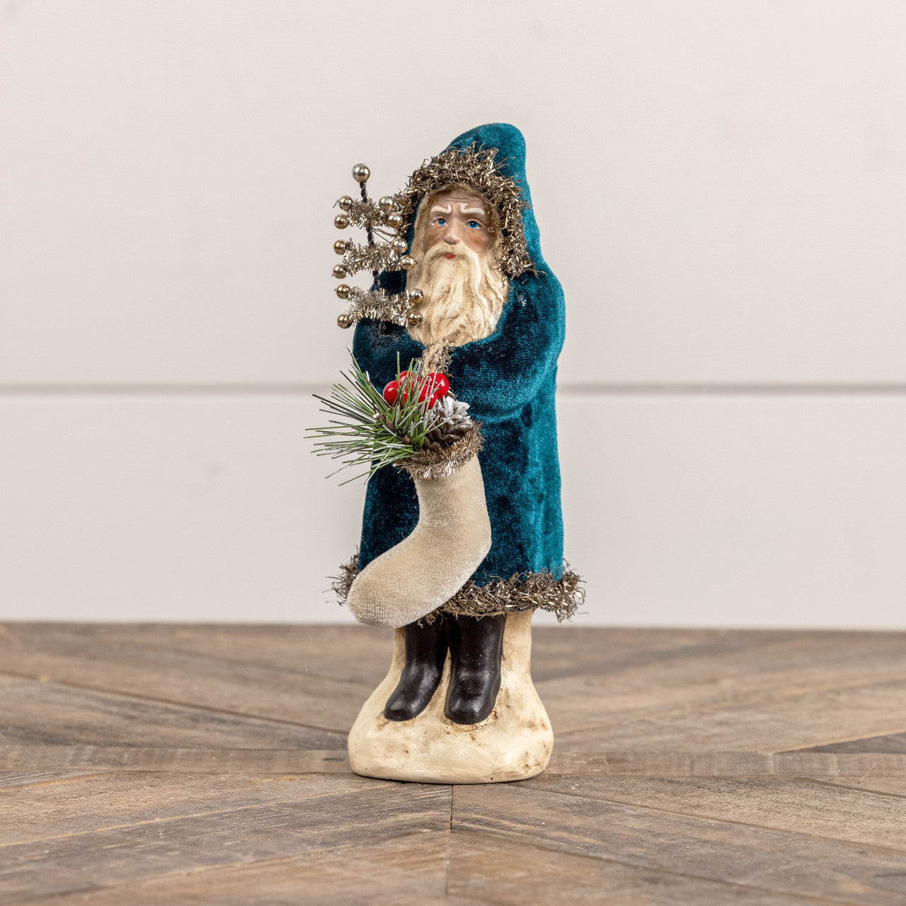 8" Deep Ocean Velvet Belsnickel