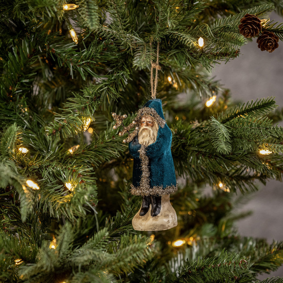 Deep Ocean Velvet Belsnickel Ornament