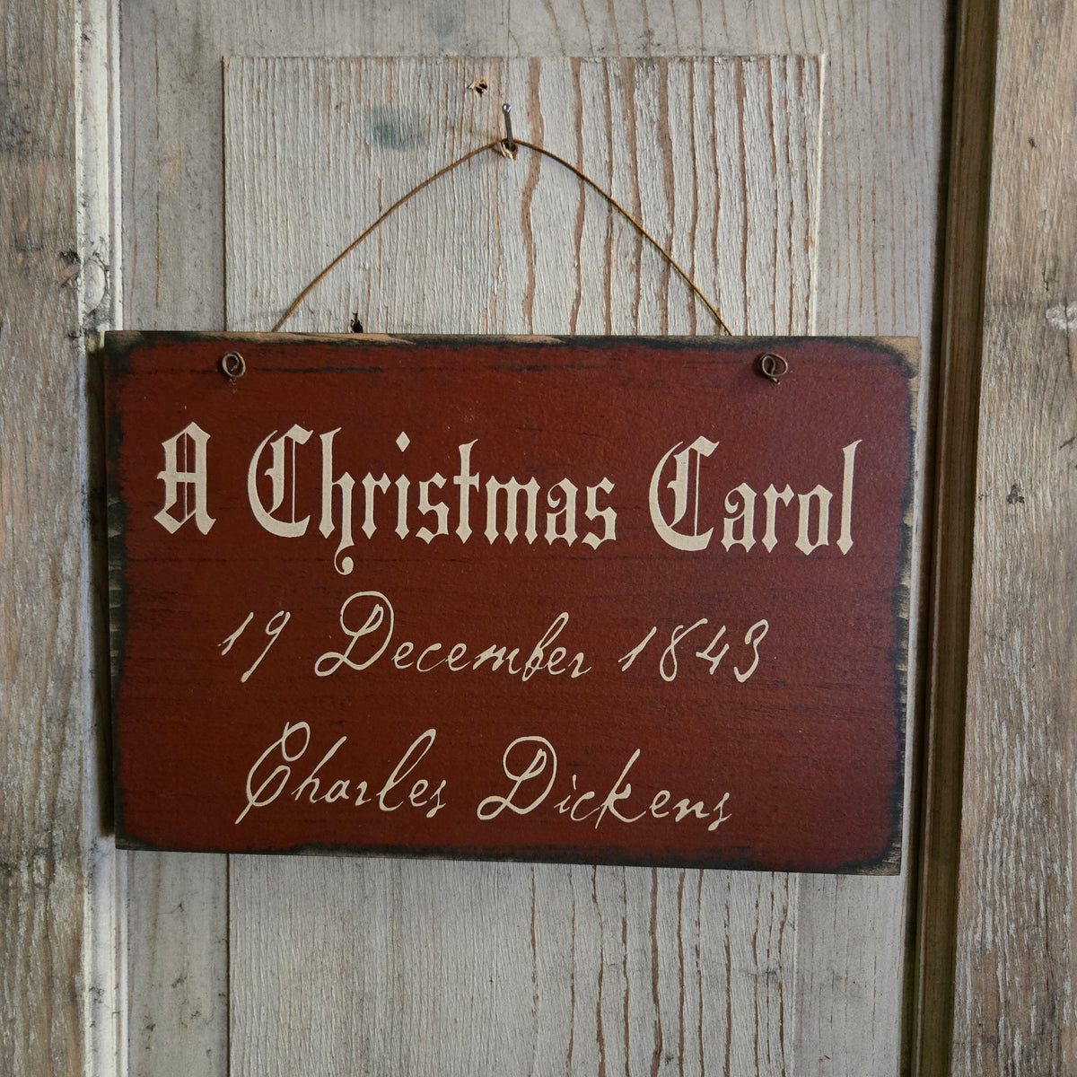 A Christmas Carol Primitive Wood Sign