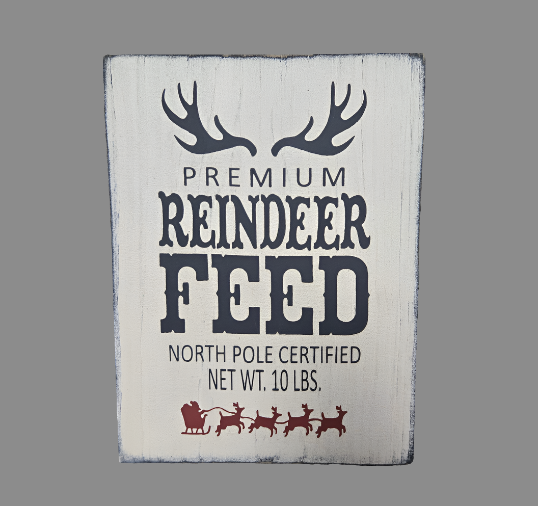 Reindeer Feed Wood Sign