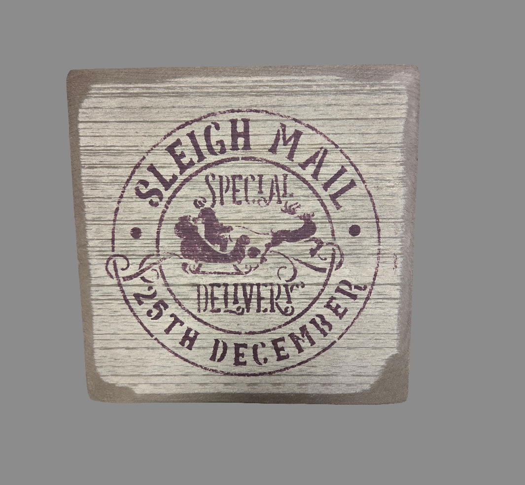 Sleigh Mail Wood Sign