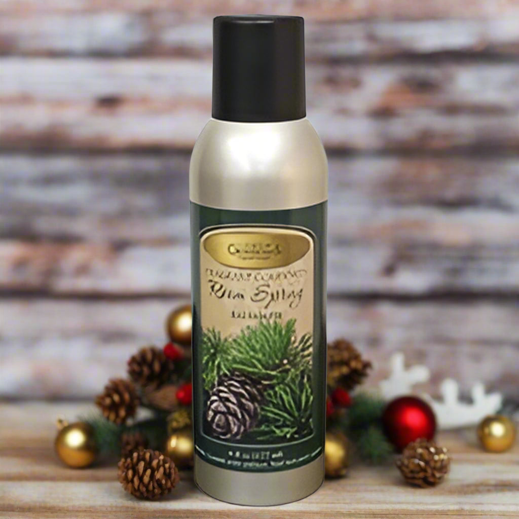 Balsam fir room spray on white background