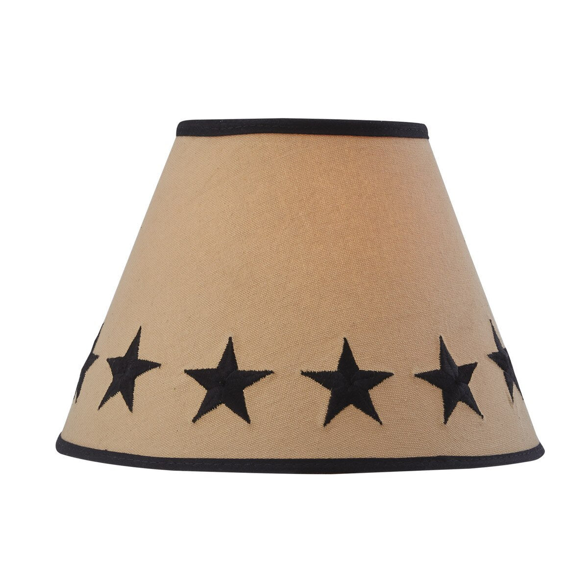 Beige lampshade with black stars on a white background