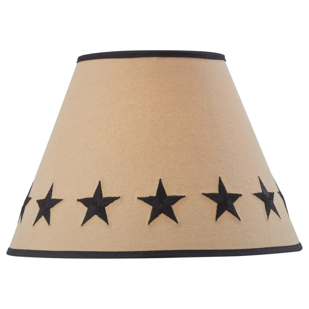 Beige lampshade with black stars on a white background