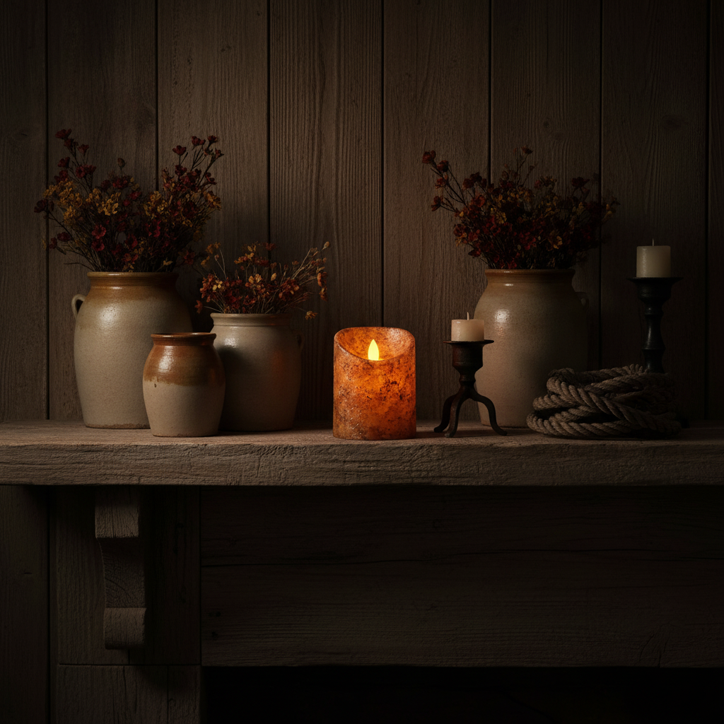 Burnt Ivory Real Motion Timer Pillar