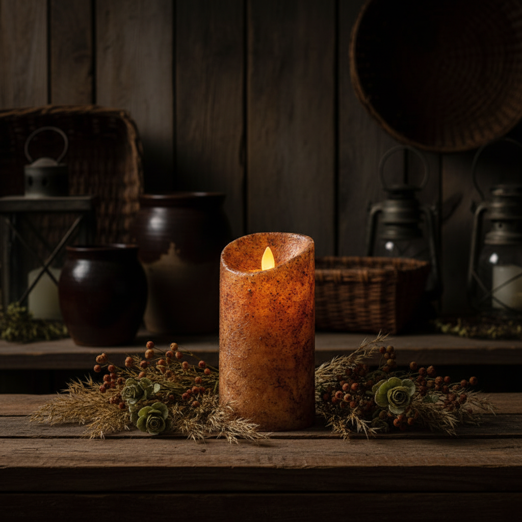 Burnt Ivory Real Motion Timer Pillar