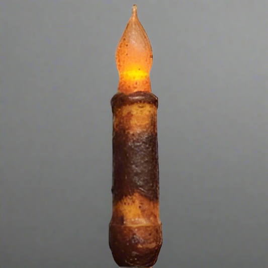 Burnt mustard timer taper on gray background