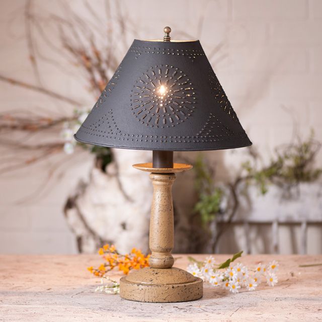 Butcher's Lamp in Americana Pearwood with Textured Metal Shade