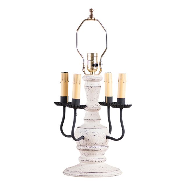 Cedar Creek Wood Table Lamp Base in Americana Vintage White