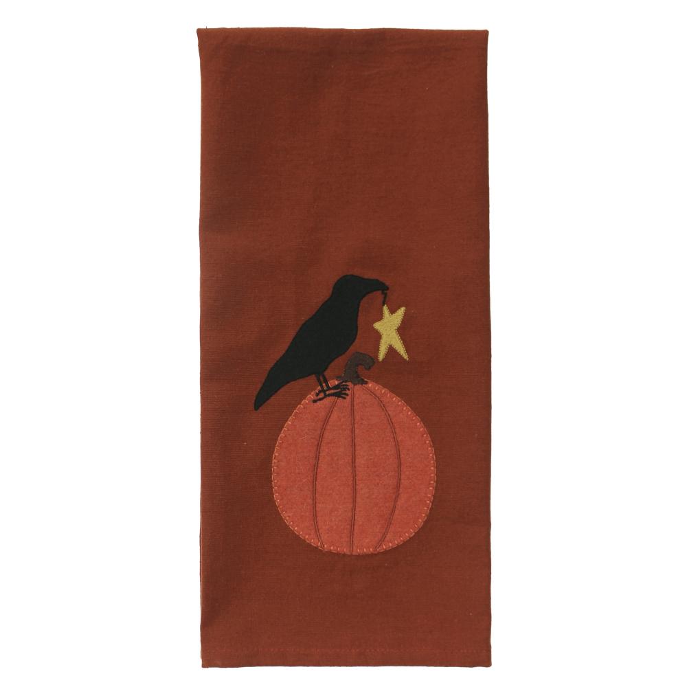 Crow on Pumpkin Hand Towel