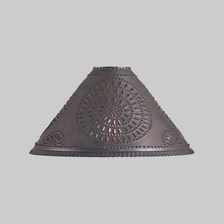 Decorative lampshade with geometric pattern on a white background