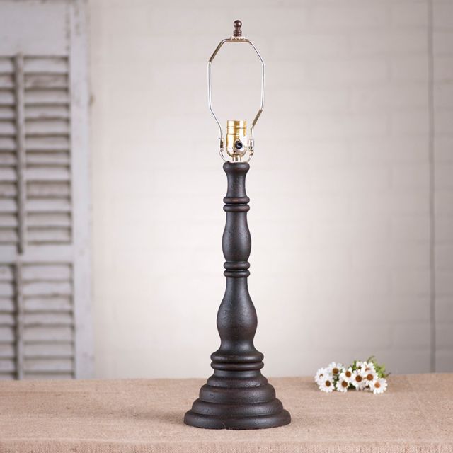 Davenport wood table lamp base in americana black paint finish