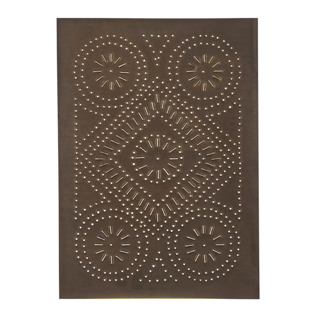 Decorative mat with circular patterns on a brown background