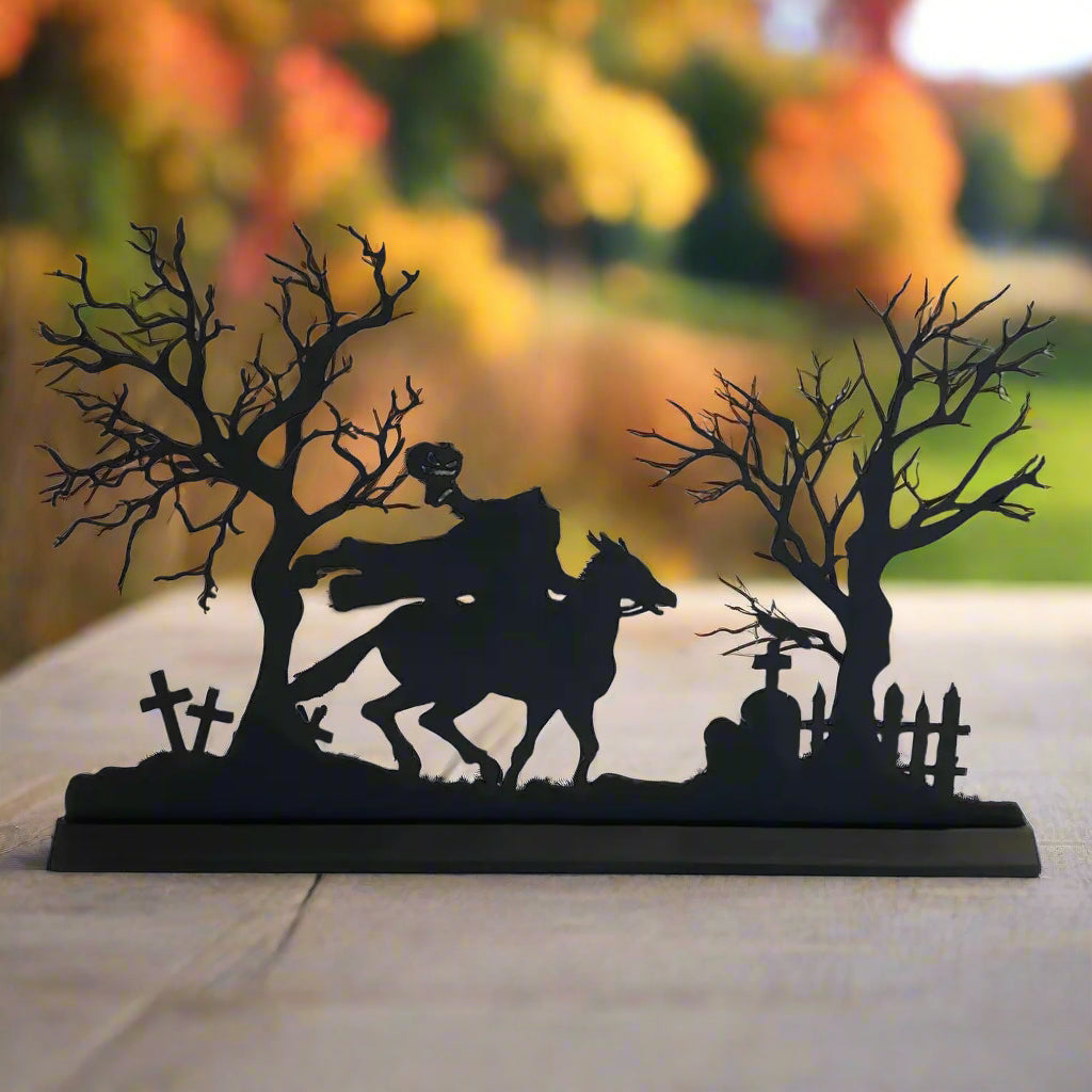 Headless Horseman in Sleepy Hollow Graveyard Tabletop Decor